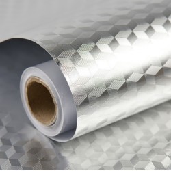 Tapet protector autoadeziv, fabricat din aluminiu, 120x600 cm, Argintiu